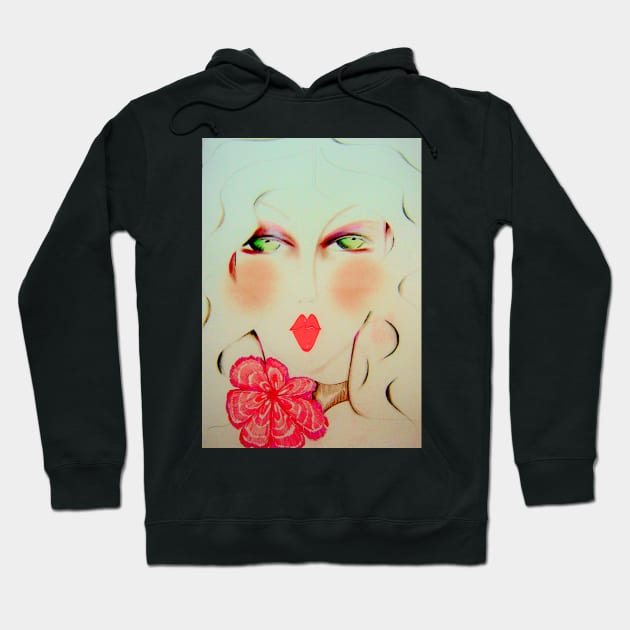 BLONDE PENCIL DRAWING DECO BEAUTY FACE Hoodie by jacquline8689